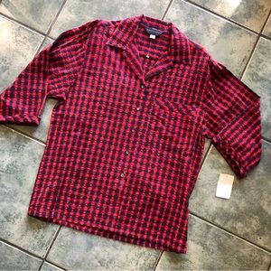 VTG 80s NWT Nantucket Tartan Red Plaid Dress Shirt